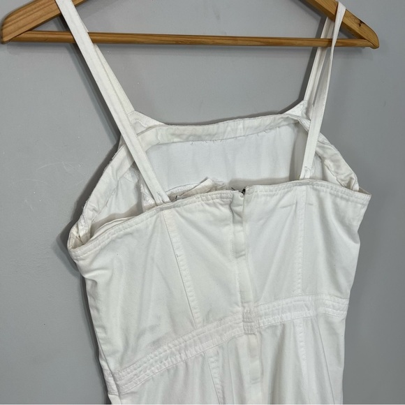 Vintage White Maxi Dress Adjustable Straps Cotton Minimalist Euro Vacay Sundress - Picture 8 of 10
